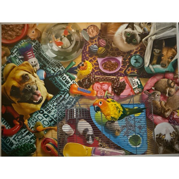 Finned Furred And Feathered Friends 750 pc Jigsaw Puzzle Complete Buffalo Games - Picture 2 of 3